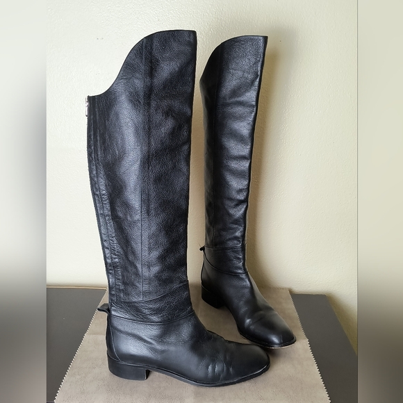 Vero Cuoio Italy Black Leather Knee-High Boots Women's Size US 10M/ Italy 41 - Picture 3 of 12